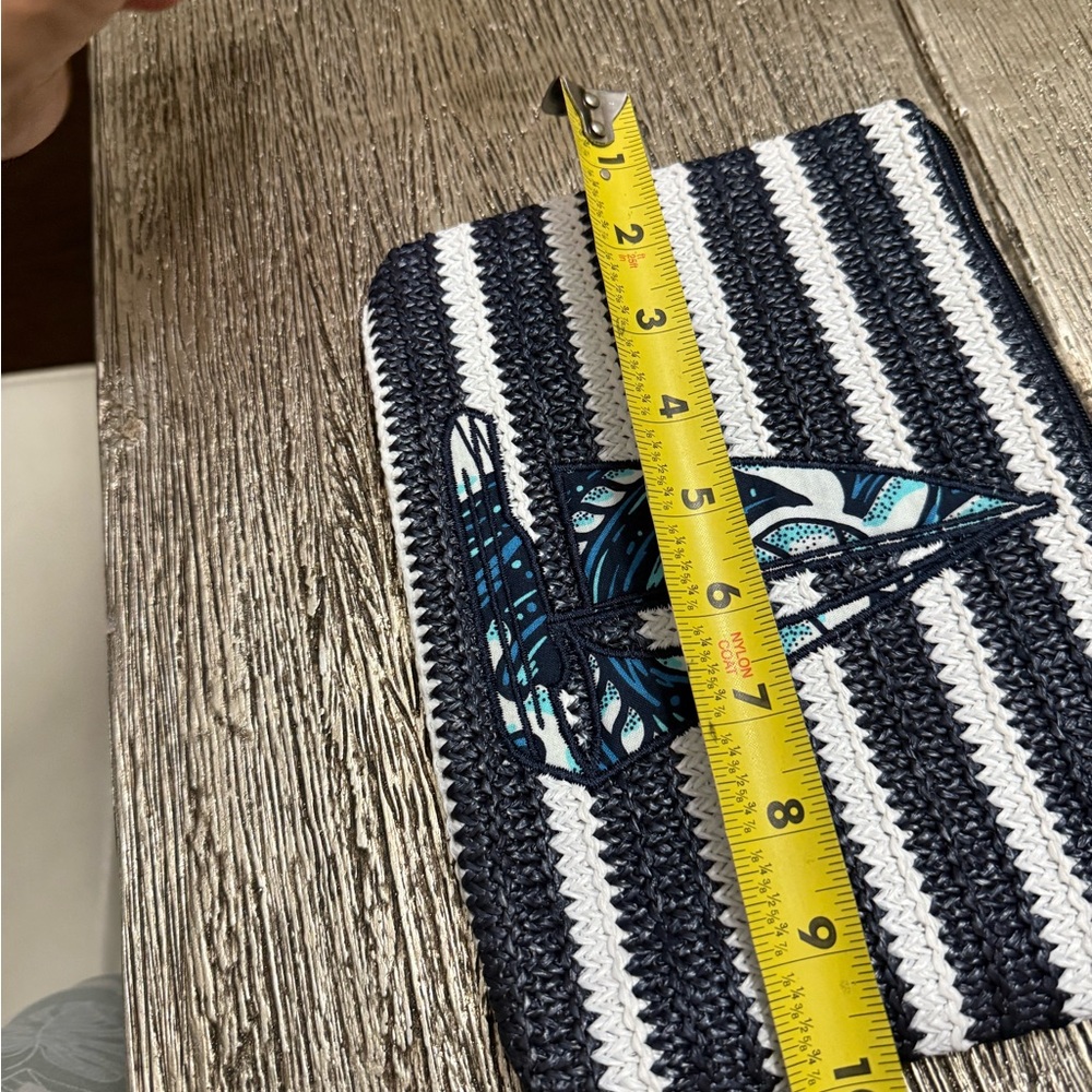 Vera Bradley Navy and White Striped Clutch with Sailboat - Picture 6 of 8